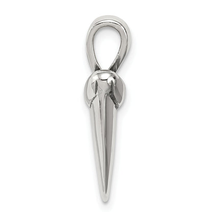 Sterling Silver Antiqued Polished Shark Tooth Pendant