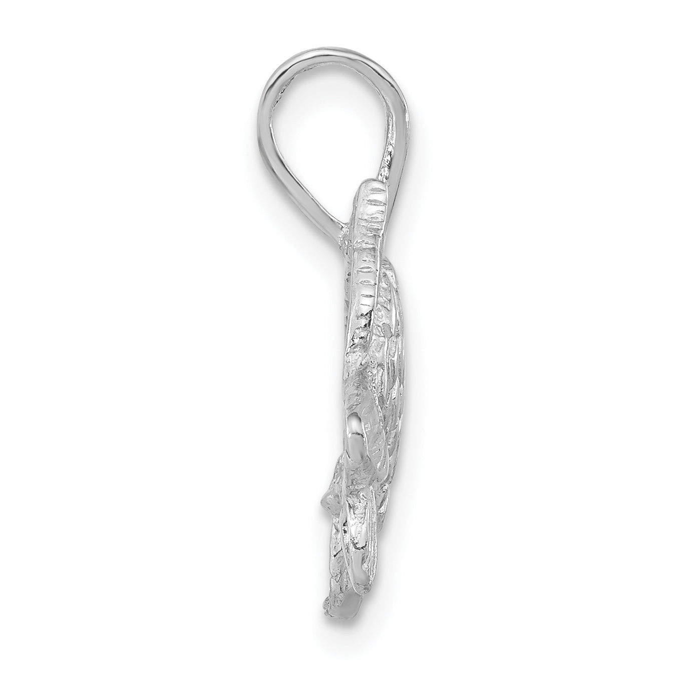 Sterling Silver Polished & Textured Goldfish Pendant