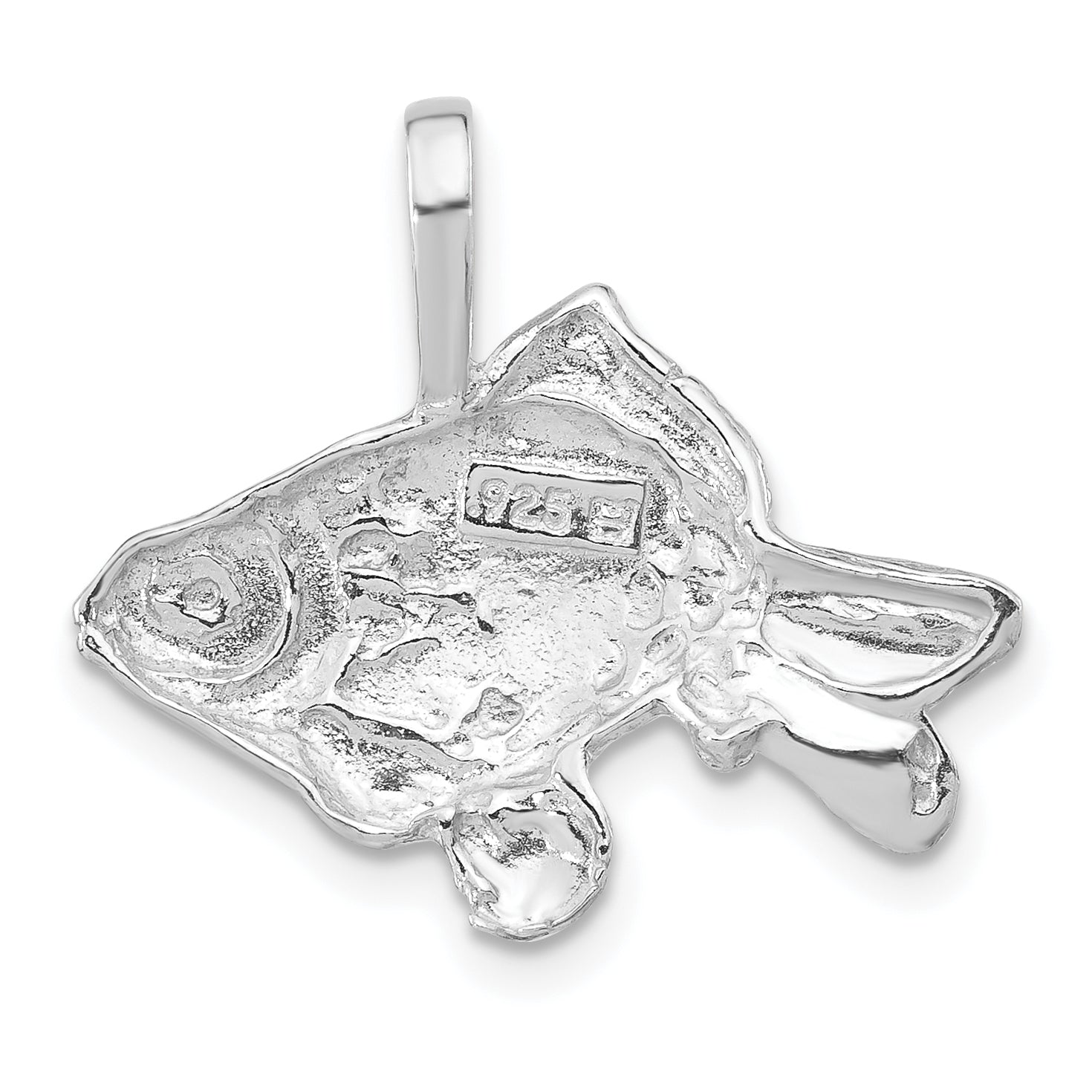 Sterling Silver Polished & Textured Goldfish Pendant