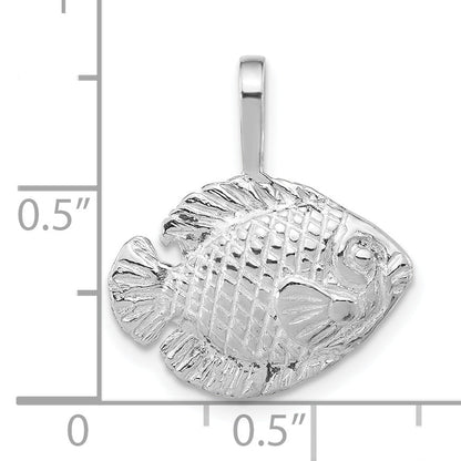 Sterling Silver Polished Tropical Fish Pendant