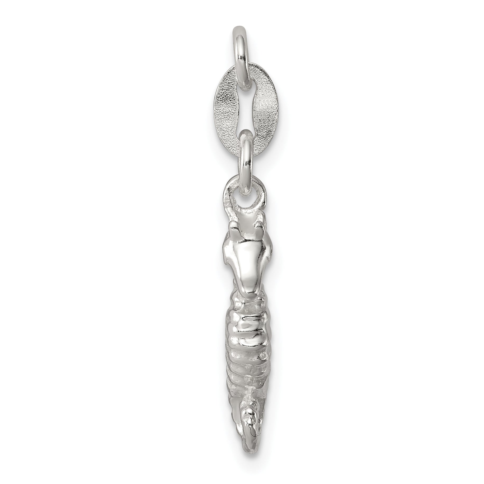 Sterling Silver Polished And Textured Seahorse Charm