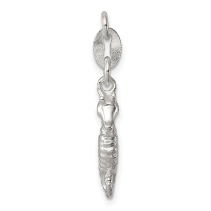 Sterling Silver Polished And Textured Seahorse Charm