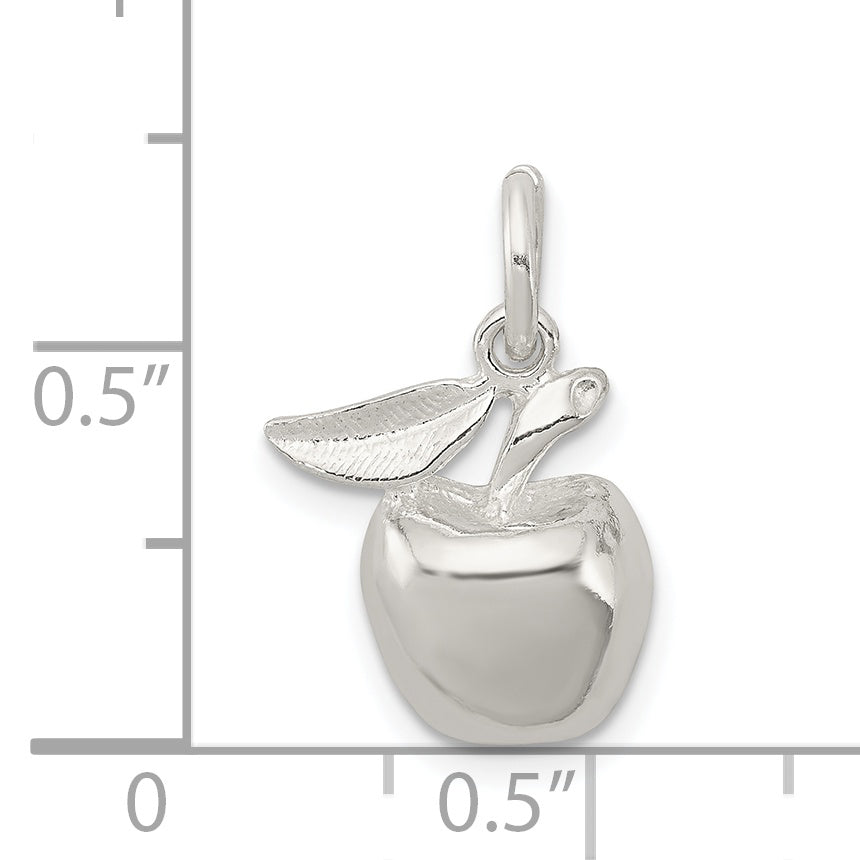 Sterling Silver Polished Apple Pendant