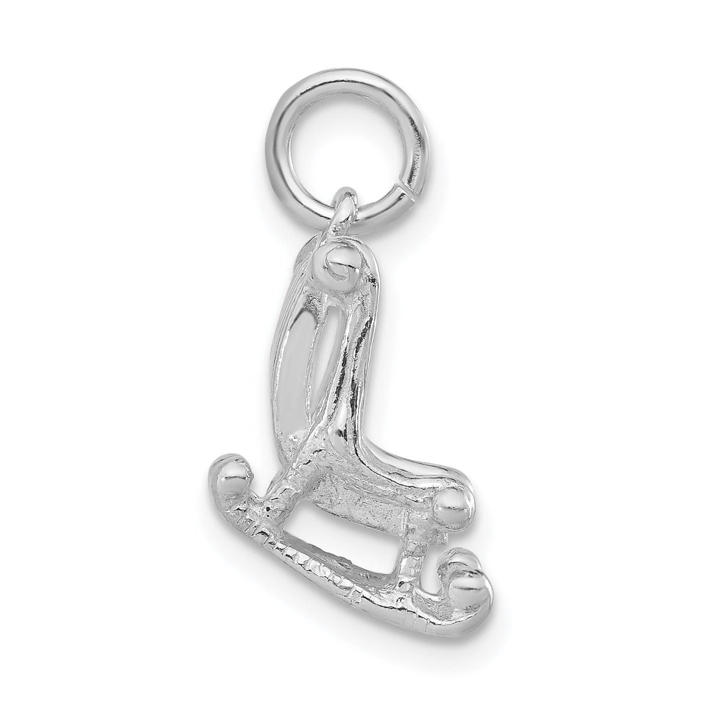 Sterling Silver 3-D Polished Rocking Chair Pendant
