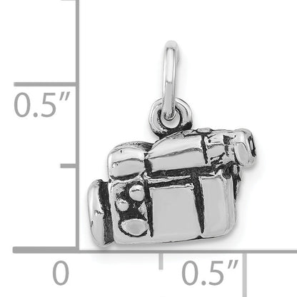 Sterling Silver Antiqued 3-D Video Camera Pendant