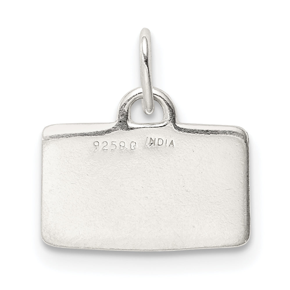 Sterling Silver Polished Enamel Abc 123 Pendant