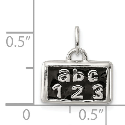 Sterling Silver Polished Enamel Abc 123 Pendant