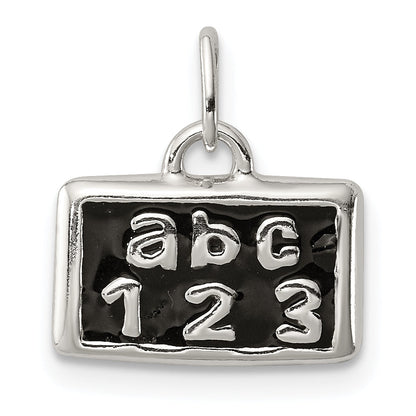 Sterling Silver Polished Enamel Abc 123 Pendant