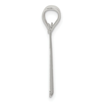 Sterling Silver Polished Bats And Baseball Pendant