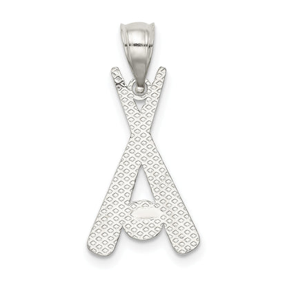 Sterling Silver Polished Bats And Baseball Pendant