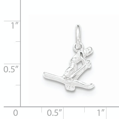 Sterling Silver Polished Skier Charm