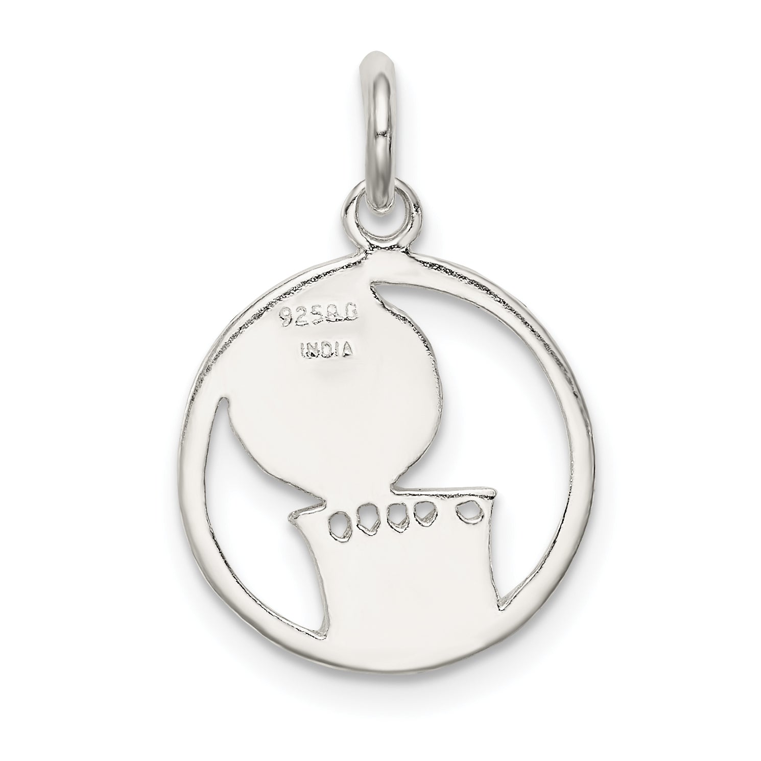 Sterling Silver Polished Basketball Pendant