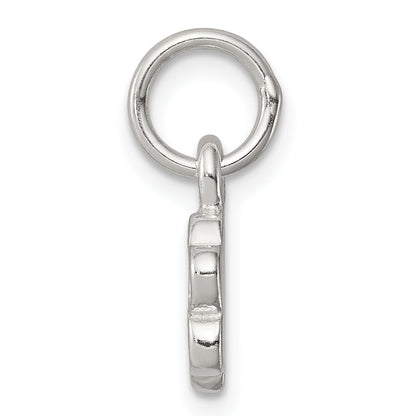 Sterling Silver Polished And Textured Paw Print Charm