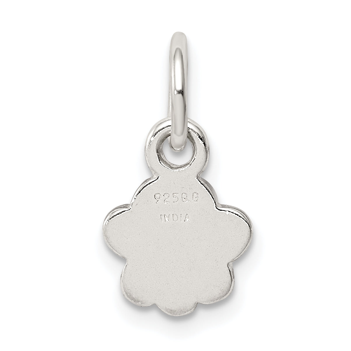 Sterling Silver Polished And Textured Paw Print Charm