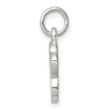 Sterling Silver Polished And Textured Paw Print Charm