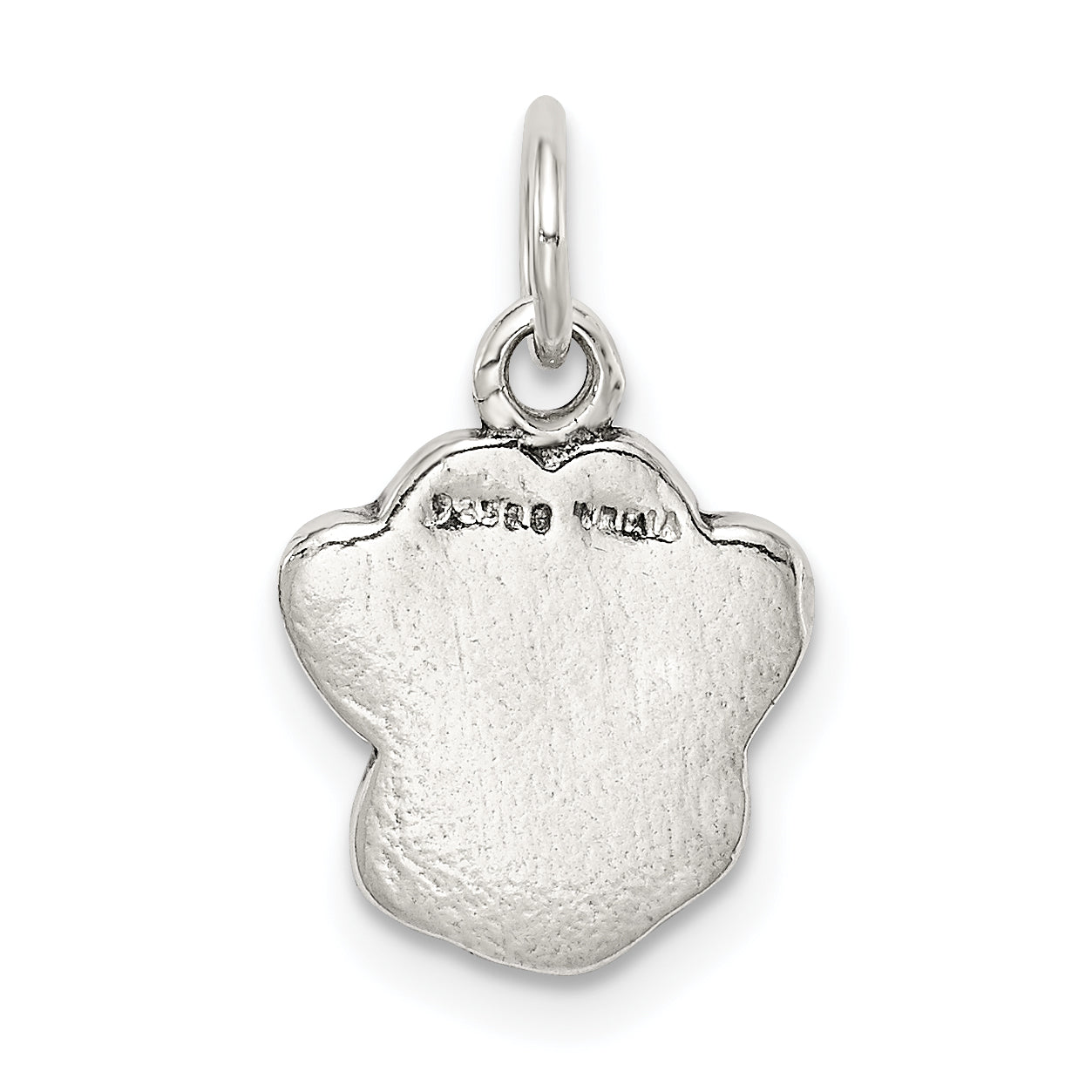 Sterling Silver Polished And Antiqued Paw Pendant