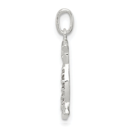 Sterling Silver Siler Polished Cz Owl Pendant