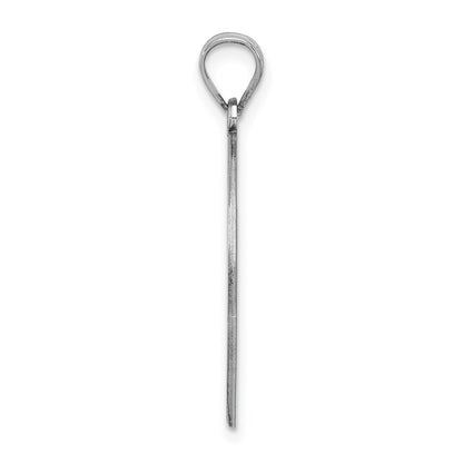 Sterling Silver Rhodium-Plated Fancy Script Letter I Initial Pendant