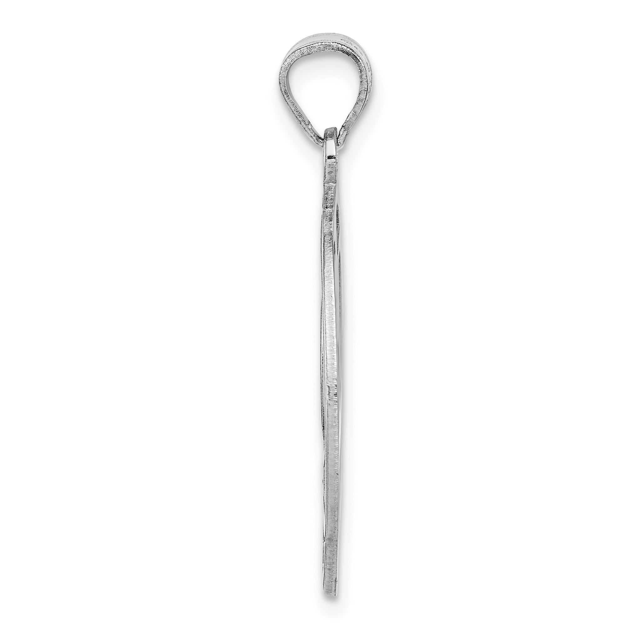 Sterling Silver Rhodium-Plated Fancy Script Letter P Initial Pendant