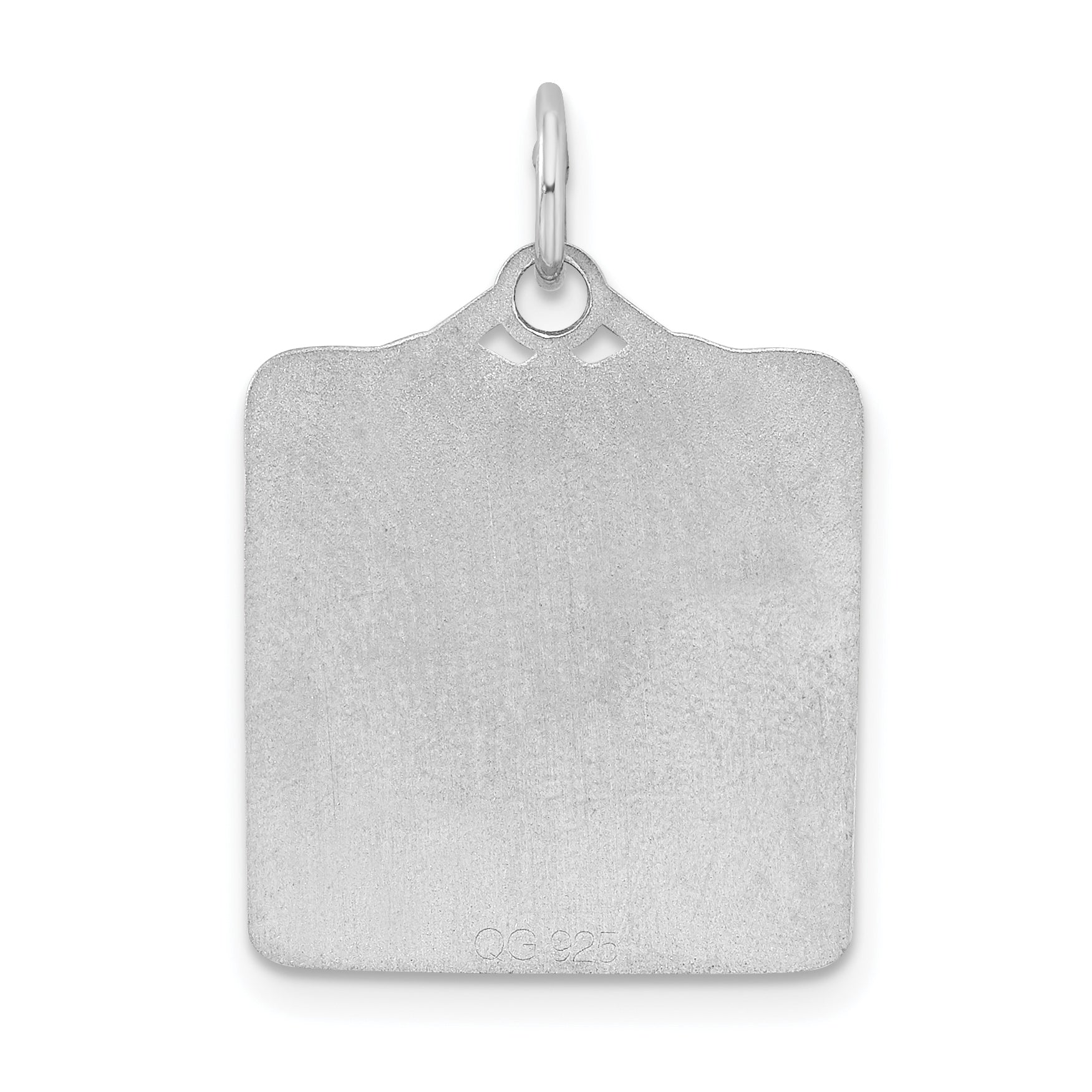 Sterling Silver Ss Rh-Plt Blue Birth Certificate Polished Front/Satin Back Charm