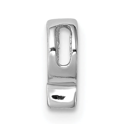 Sterling Silver Rhodium-Plated Cz Letter P Initial Slide Charm