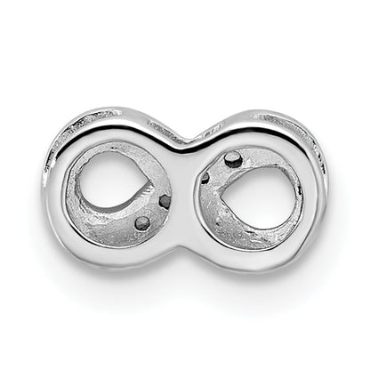 Sterling Silver Notes Rhodium Plated Cz Infinity Slide Charm