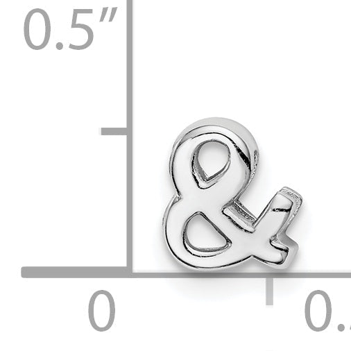 Sterling Silver Notes Rhodium Plated Ampersand Slide Charm