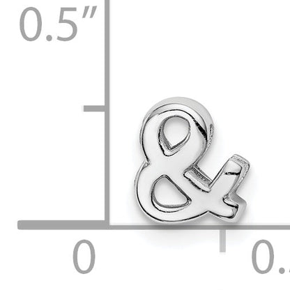 Sterling Silver Notes Rhodium Plated Ampersand Slide Charm
