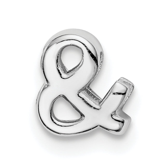 Sterling Silver Notes Rhodium Plated Ampersand Slide Charm