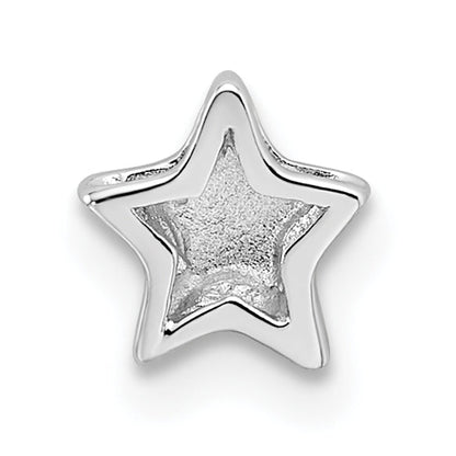 Sterling Silver Notes Rhodium Plated Star Slide Charm