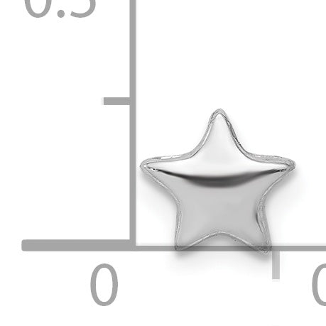 Sterling Silver Notes Rhodium Plated Star Slide Charm