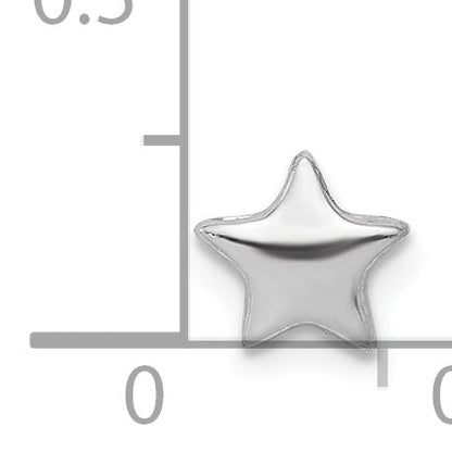 Sterling Silver Notes Rhodium Plated Star Slide Charm