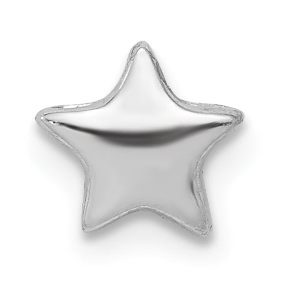 Sterling Silver Notes Rhodium Plated Star Slide Charm