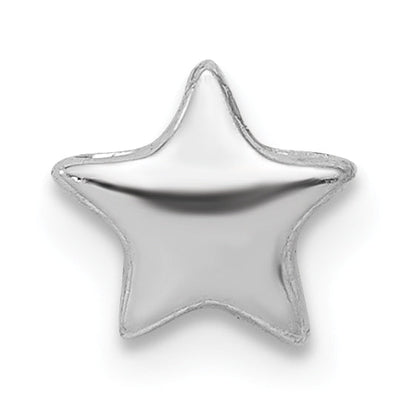 Sterling Silver Notes Rhodium Plated Star Slide Charm