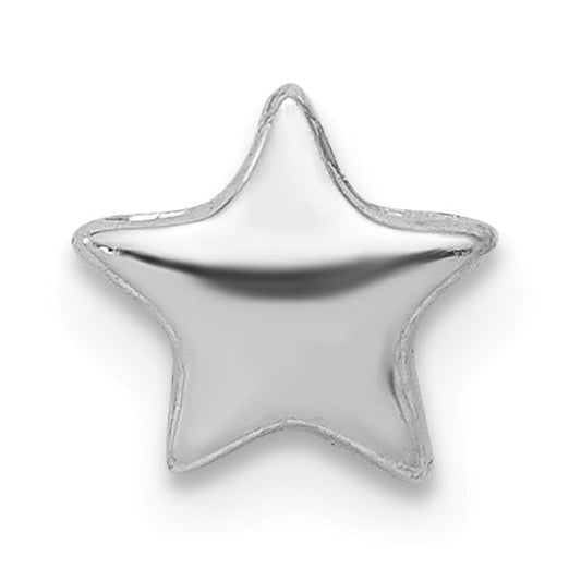 Sterling Silver Notes Rhodium Plated Star Slide Charm
