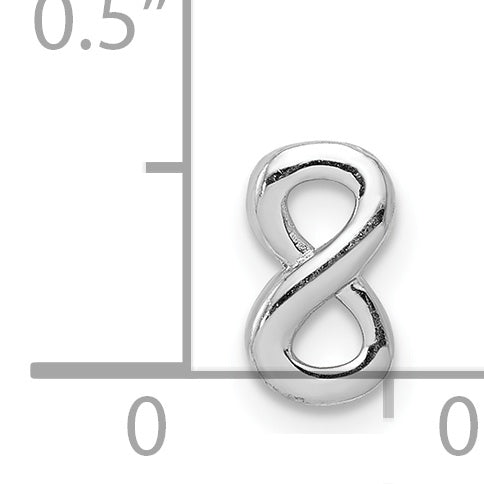 Sterling Silver Notes Rhodium Plated Infinity Slide Charm