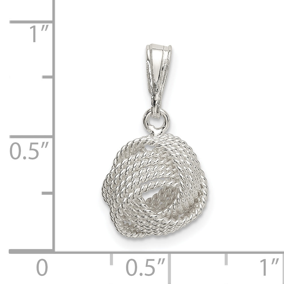 Sterling Silver Textured Love Knot Pendant