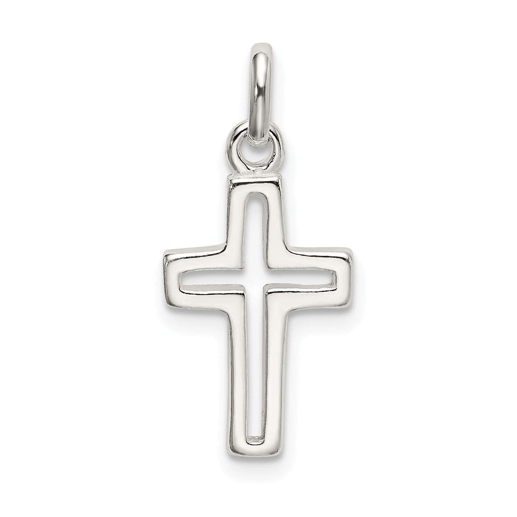 Sterling Silver Cut-Out Cross Charm
