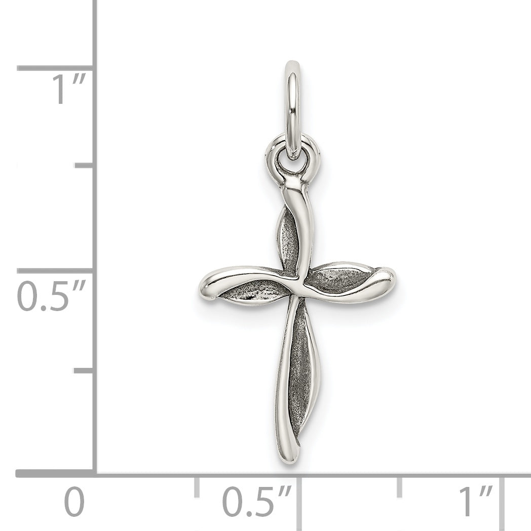 Sterling Silver Antiqued Passion Cross Charm