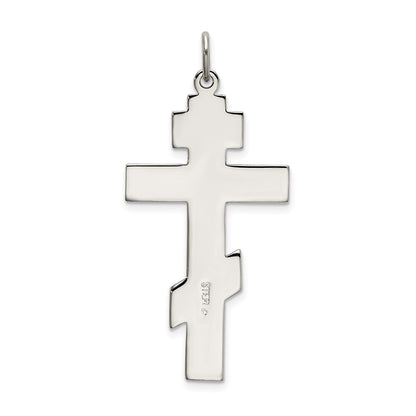 Sterling Silver Polished Eastern Orthodox Cross Pendant