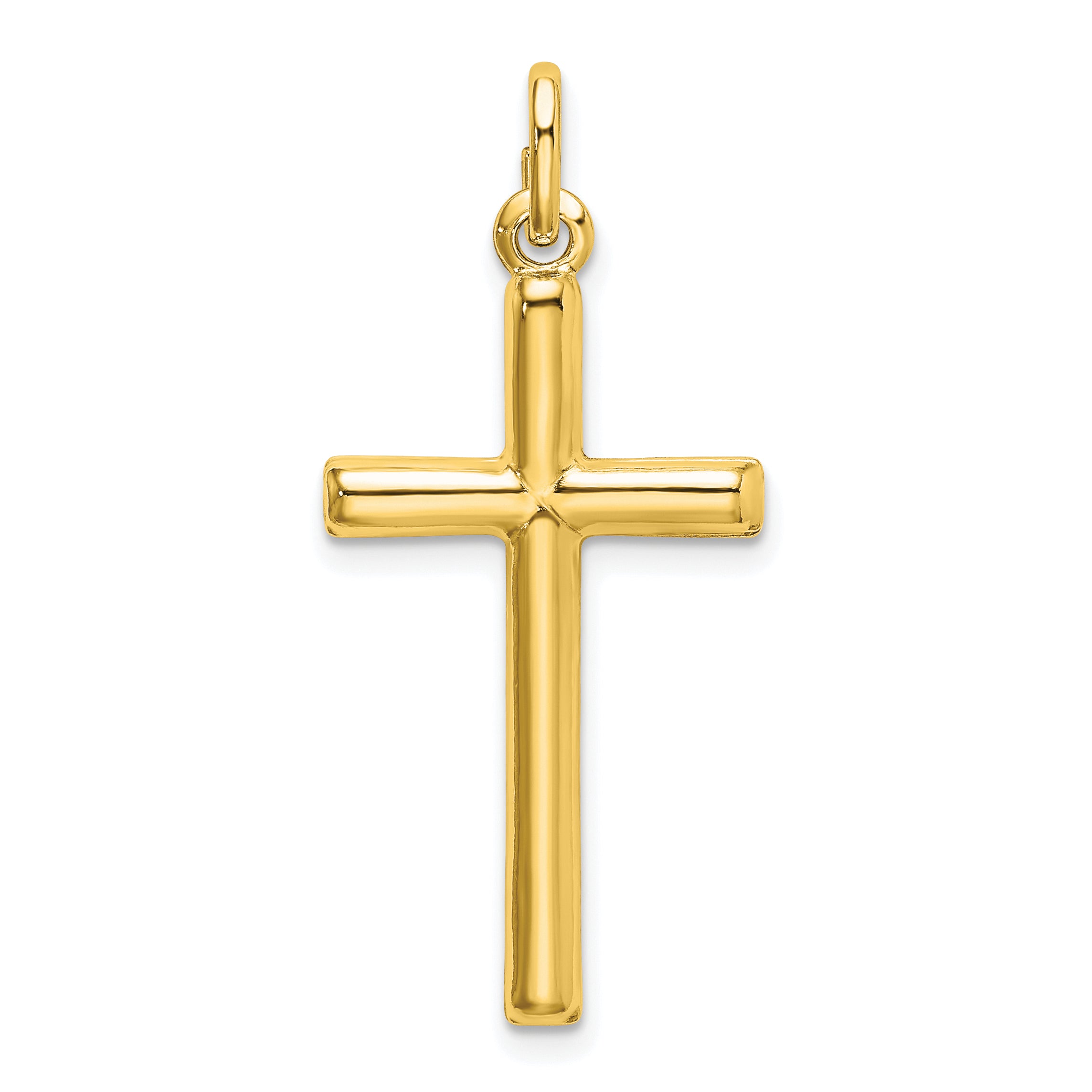 Ss/Gold Plated Sterling Silver Gold-Tone Polished Cross Charm