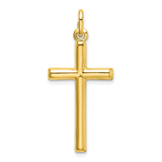 Ss/Gold Plated Sterling Silver Gold-Tone Polished Cross Charm