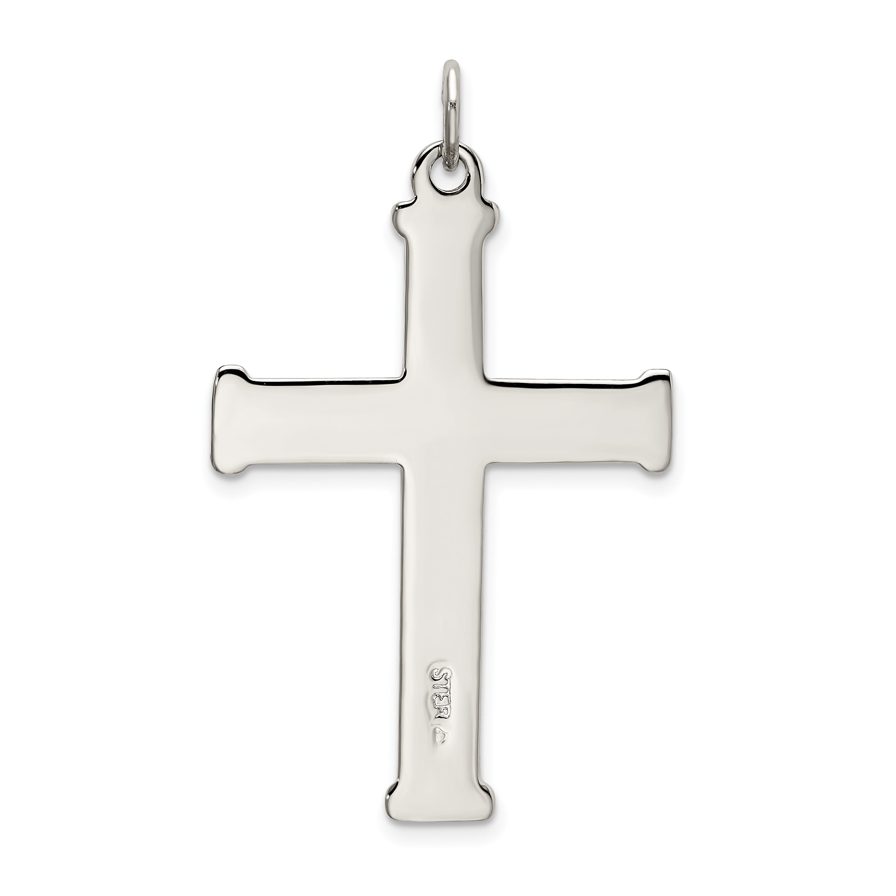 Sterling Silver Polished And Satin Cross Pendant