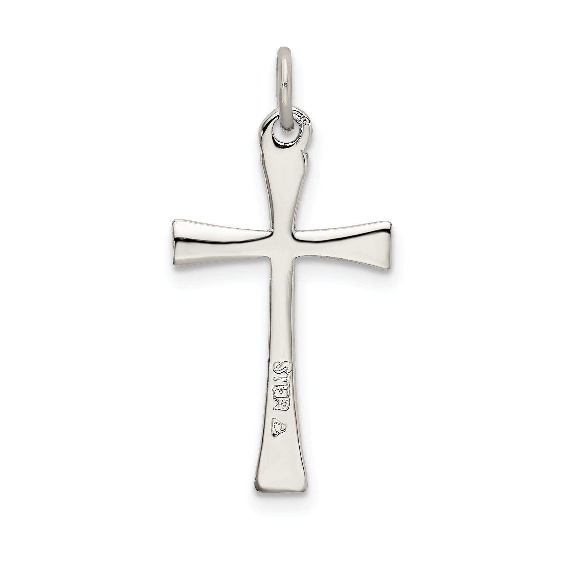 Sterling Silver Polished Cz Cross Pendant
