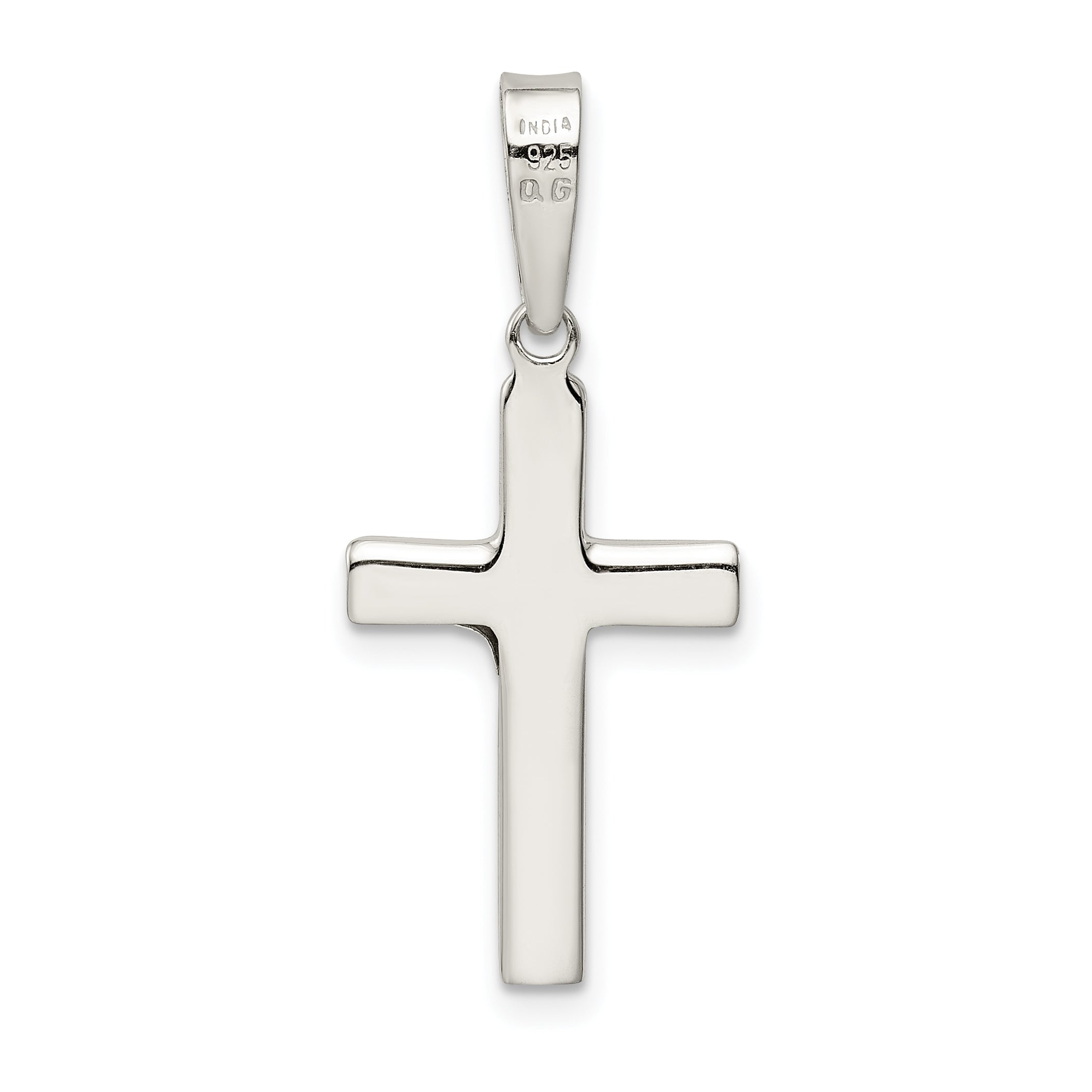 Sterling Silver Polished & Textured Crucifix Pendant