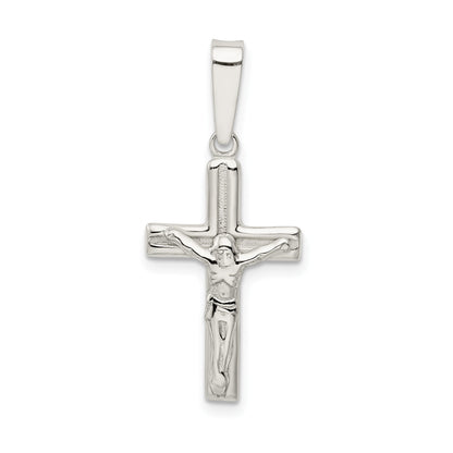 Sterling Silver Polished & Textured Crucifix Pendant