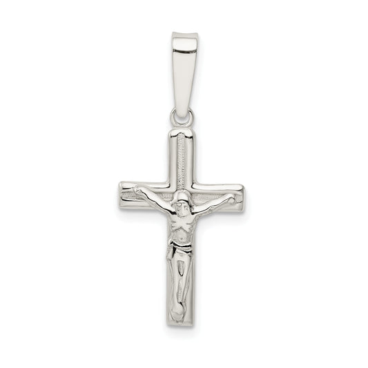 Sterling Silver Polished & Textured Crucifix Pendant
