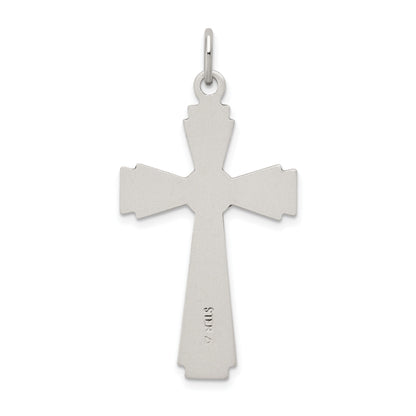 Sterling Silver Satin And D/C Inri Crucifix Pendant