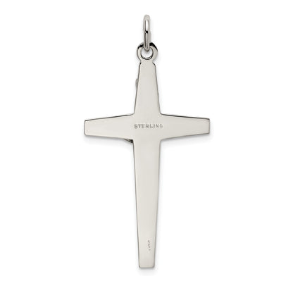 Sterling Silver & Gold-Plated Polished And Textured Inri Crucifix Pendant