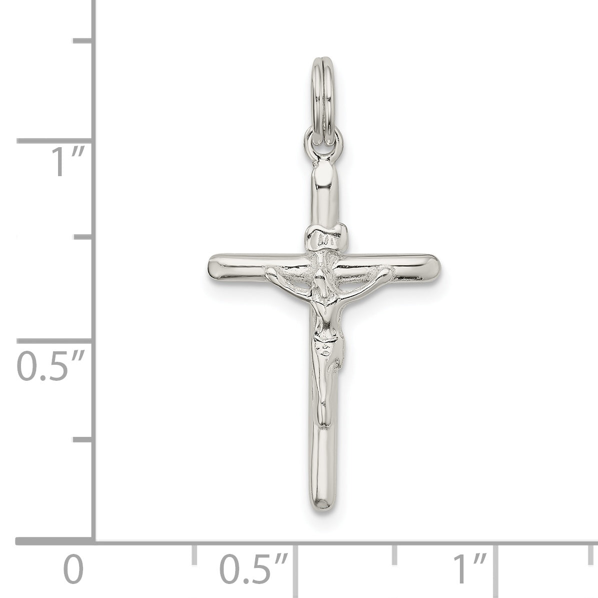 Sterling Silver Polished Inri Crucifix Charm
